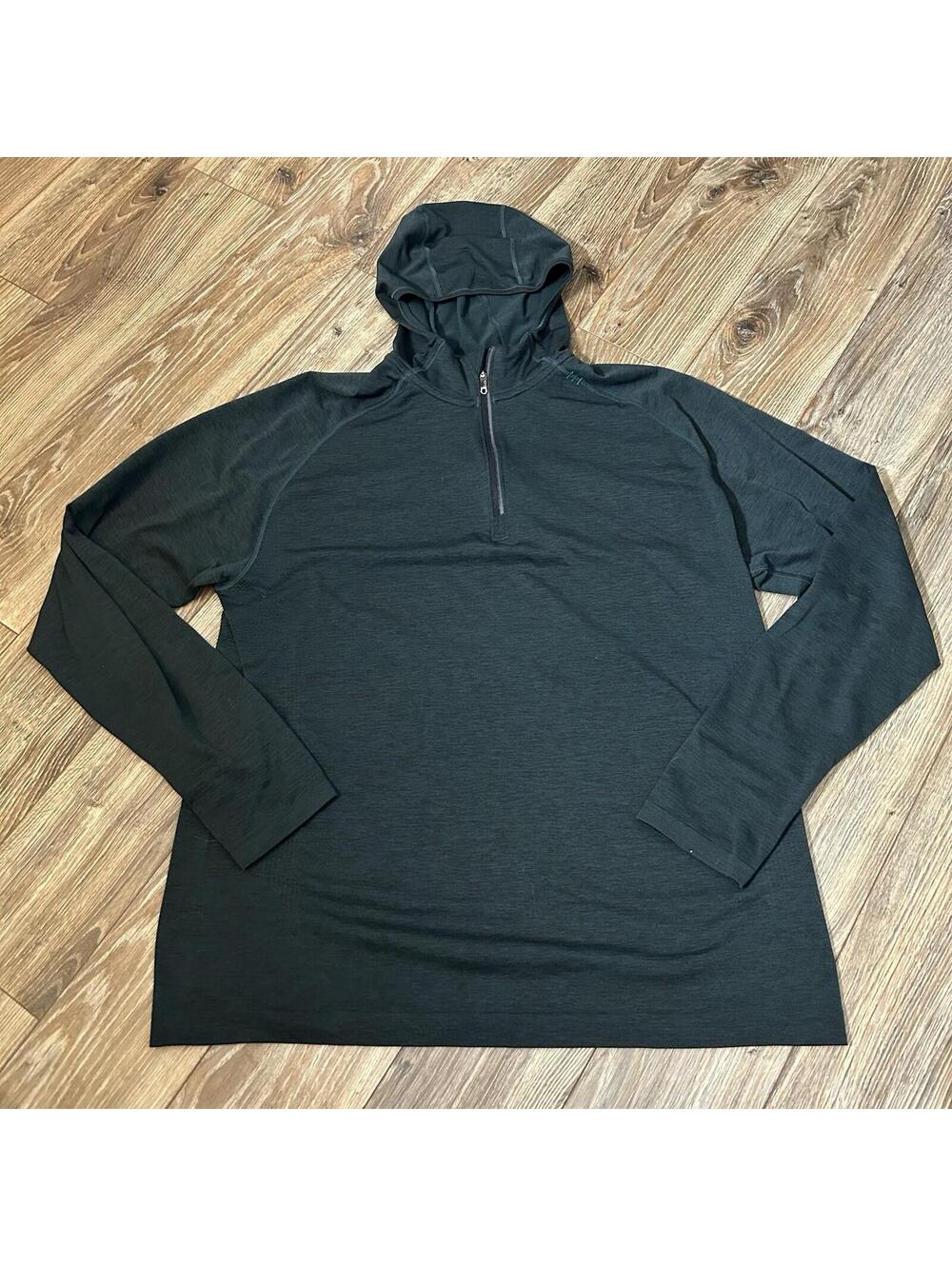 Lululemon Metal Vent Tech Hoodie Long Sleeve 1/4 Zip Jacket Men's Large Green